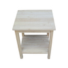 International Concepts Rectangle Portman Accent Table, 16 in W X 14 in L X 20 in H, Wood, Unfinished OT-41